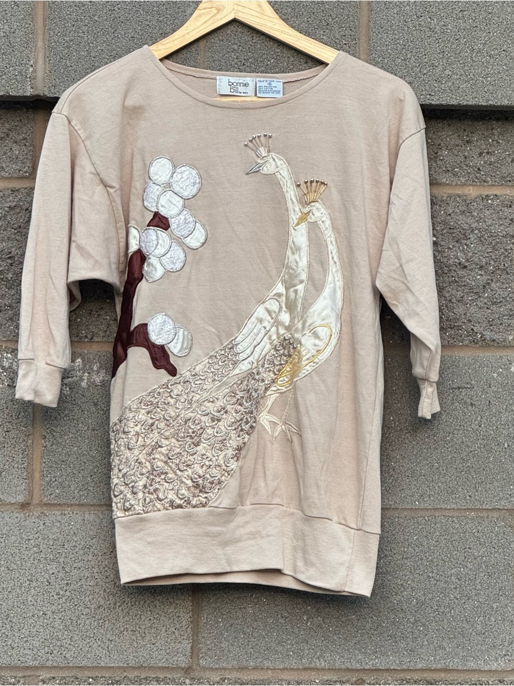 Vintage 80’s Bonnie And Bill By Holly Peacock Embroidered Appliqué Top Small